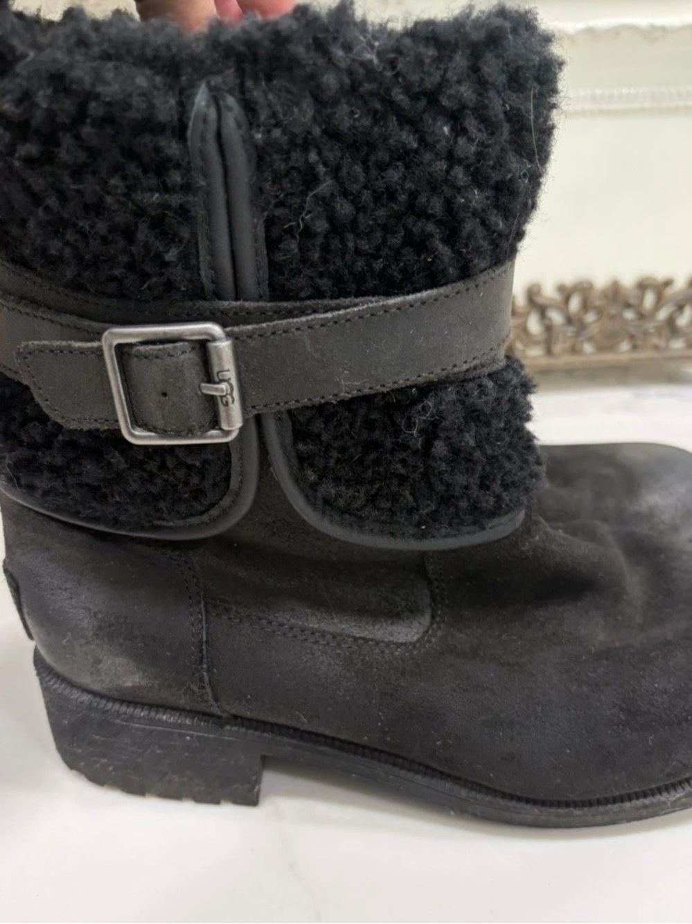 UGG Black Shearling-Lined Boot Interior